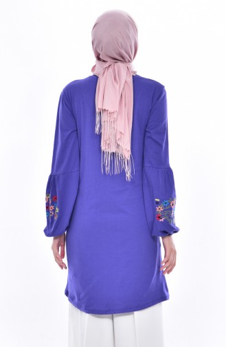 Embroidered Sleeve Tunic 1245-03 Lilac 1245-03