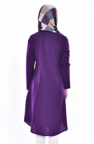 Buttoned Bow Tunic 1170-05 Purple 1170-05