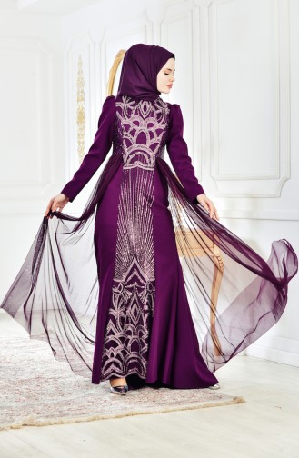 Robe de Soirée a Paillettes 1770-01 Plum 1770-01