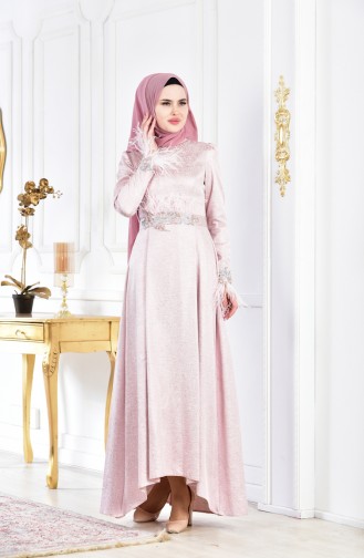 Rosa Hijab-Abendkleider 1561-01