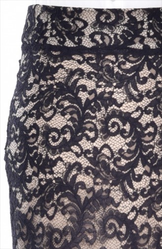 Lace Coated Pencil Skirt 1110-01 Black 1110-01