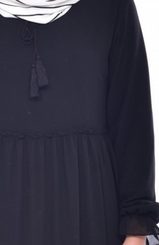 Bağcıklı Elbise 1892-01 Siyah