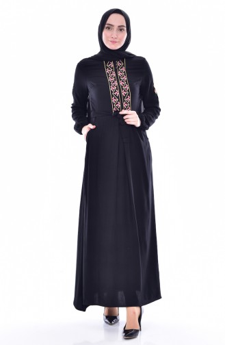 Black Hijab Dress 3611-06