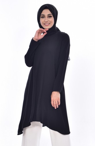 Asymmetric Tunic 1220-01 Black 1220-01