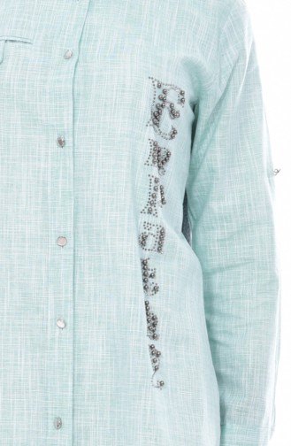 Shirt with Stone Print 9085-03 Green 9085-03