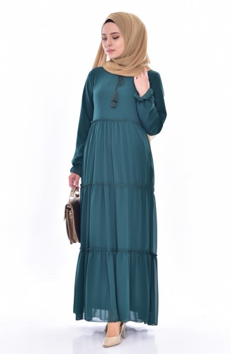 Emerald Green Hijab Dress 1892-07