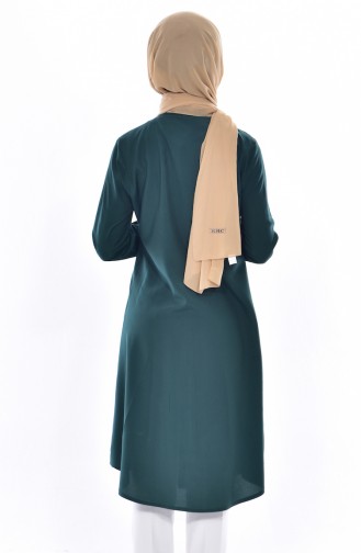 Buttoned Bow Tunic 1170-04 Emerald Green 1170-04