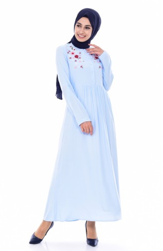 Embroidered Dress 80135-04 Baby Blue 80135-04
