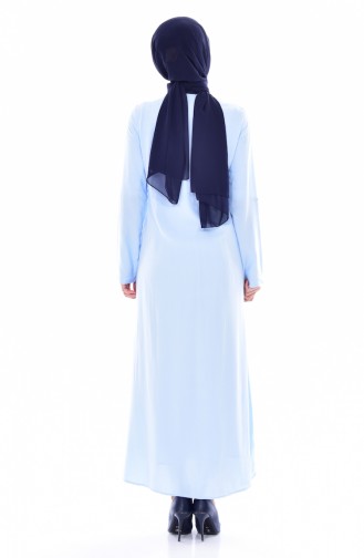 Nakışlı Elbise 80135-04 Bebe Mavisi