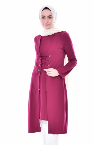 lace-up Team Looking Tunic 2000-09 Plum 2000-09