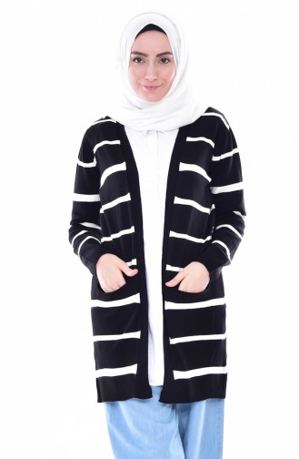 Striped Cardigan 4692-02 Black 4692-02