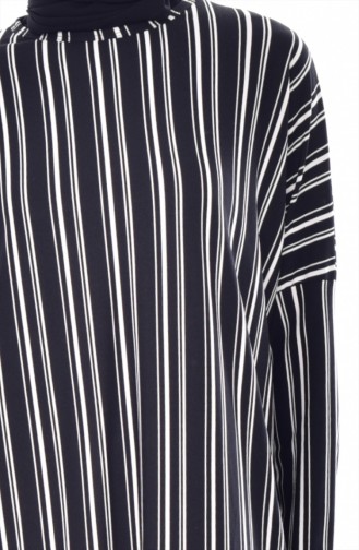 Striped Basic Tunic 7109-01 Black 7109-01