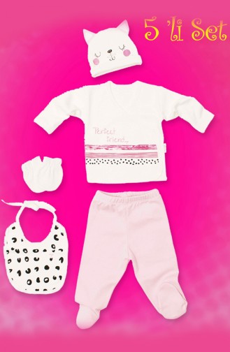 Pink Baby Bodysuit Set 5034-01