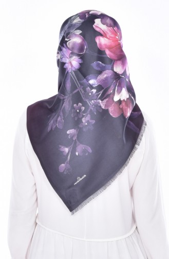 Patterned Taffeta Scarf 95186-07 Anthracite 07