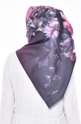 Patterned Taffeta Scarf 95186-07 Anthracite 07