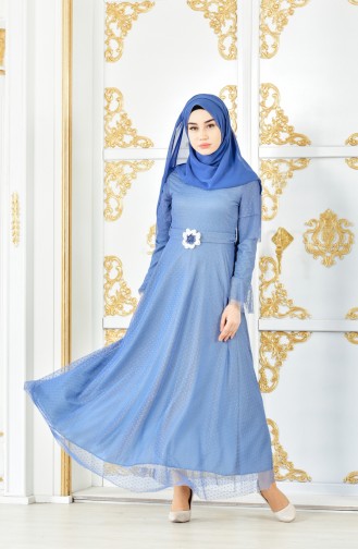 Kleid mit Tüll 8190-04 İndigo 8190-04