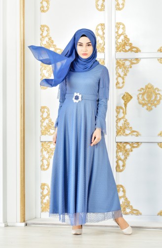 Kleid mit Tüll 8190-04 İndigo 8190-04