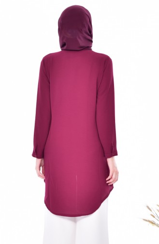 Ruched Asymmetric Tunic 0787-09 Purple 0787-09