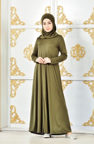 Umrah Kleid mit Kopftuch Geschenk 6095-01 Khaki 6095-01