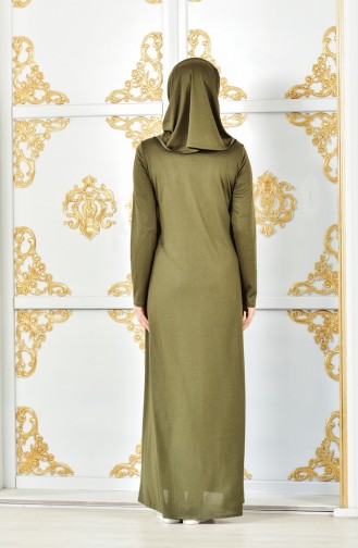 Umrah Kleid mit Kopftuch Geschenk 6095-01 Khaki 6095-01