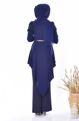 Asymmetrical Arched Tunic 0016-01 Dark Blue 0016-01