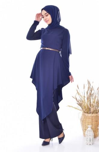 Asymmetrical Arched Tunic 0016-01 Dark Blue 0016-01