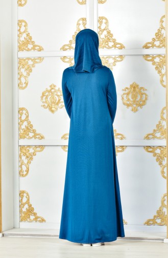 Umrah Kleid mit Kopftuch Geschenk 6095-05 Petroleum 6095-05