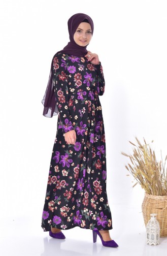 Purple Hijab Dress 1022-04