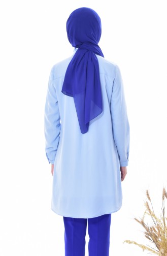 Pearls Frilly Tunic 0792-05 Baby Blue 0792-05