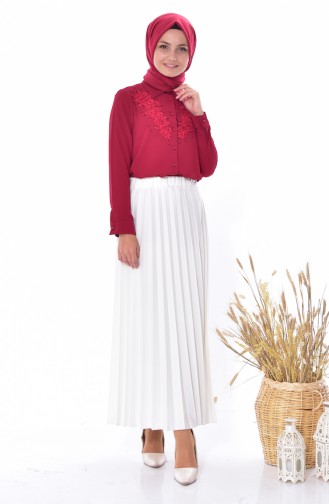 Blouse a Dentelle 4063-04 Bordeaux 4063-04