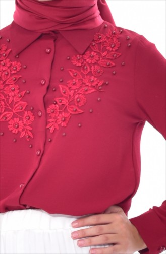 Blouse a Dentelle 4063-04 Bordeaux 4063-04