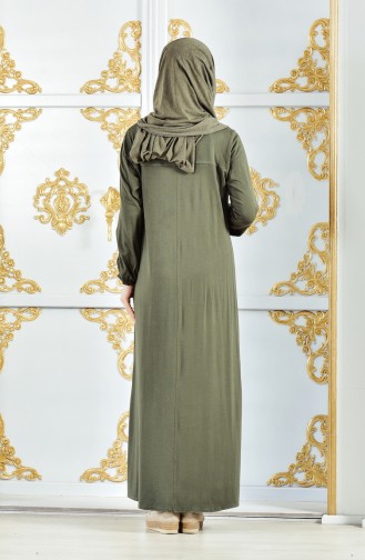 صفامروة فستان للصلاة والعمرة 6085-01 لون اخضر كاكي 6085-01