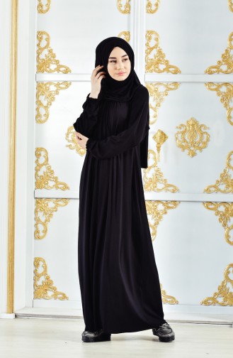 Black Hijab Dress 6085-02