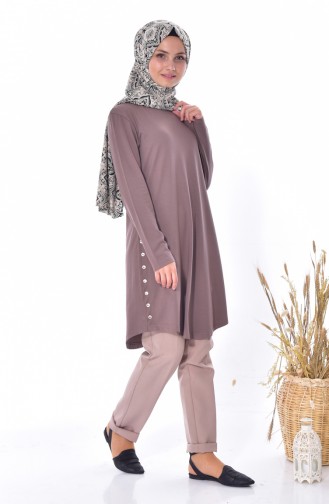 Side Button Tunic 2071-04 Mink 2071-04