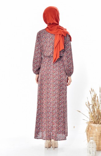 Claret Red Hijab Dress 6162-01