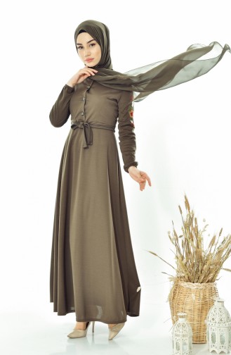 Khaki Hijab Dress 2021-01