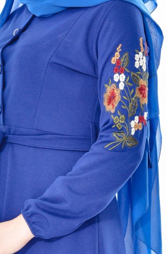 Embroidered Belted Dress 2021-03 Indigo 2021-03