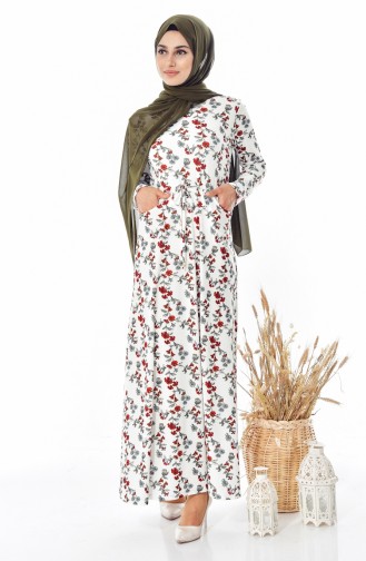 Red Hijab Dress 0581A-02