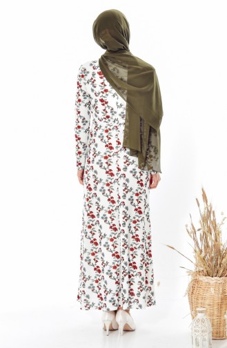 Red Hijab Dress 0581A-02