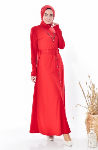 Necklace Belt Dress 1864-07 Red 1864-07