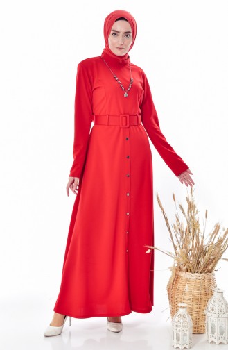 Necklace Belt Dress 1864-07 Red 1864-07