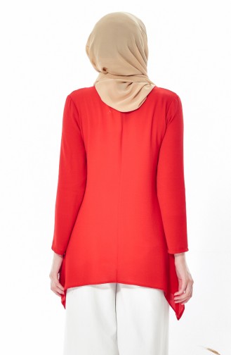 Necklace Asymmetrical Tunic 0808-03 Red 0808-03