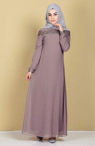 Dark Mink Hijab Dress 99015-04