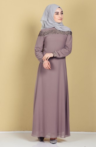 Dark Mink Hijab Dress 99015-04