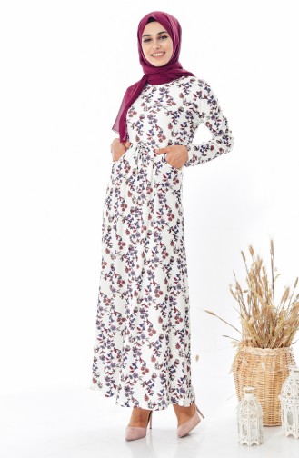 Saxe Hijab Dress 0581A-03