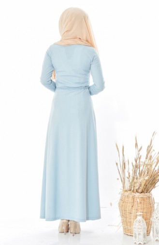 Besticktes Kleid mit Schnürer 7921-04 Baby Blau 7921-04