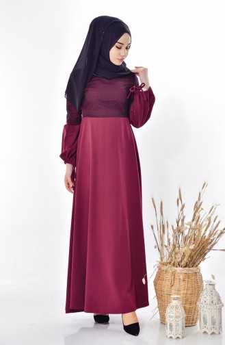 Fuchsia Hijab Dress 7926-04