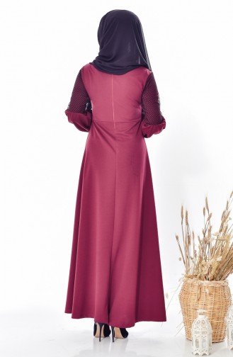 Fuchsia Hijab Dress 7926-04