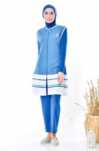 Oil Blue Swimsuit Hijab 1274-03