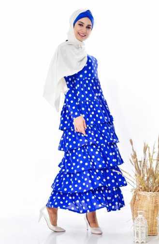 Saxe Hijab Dress 7017-04
